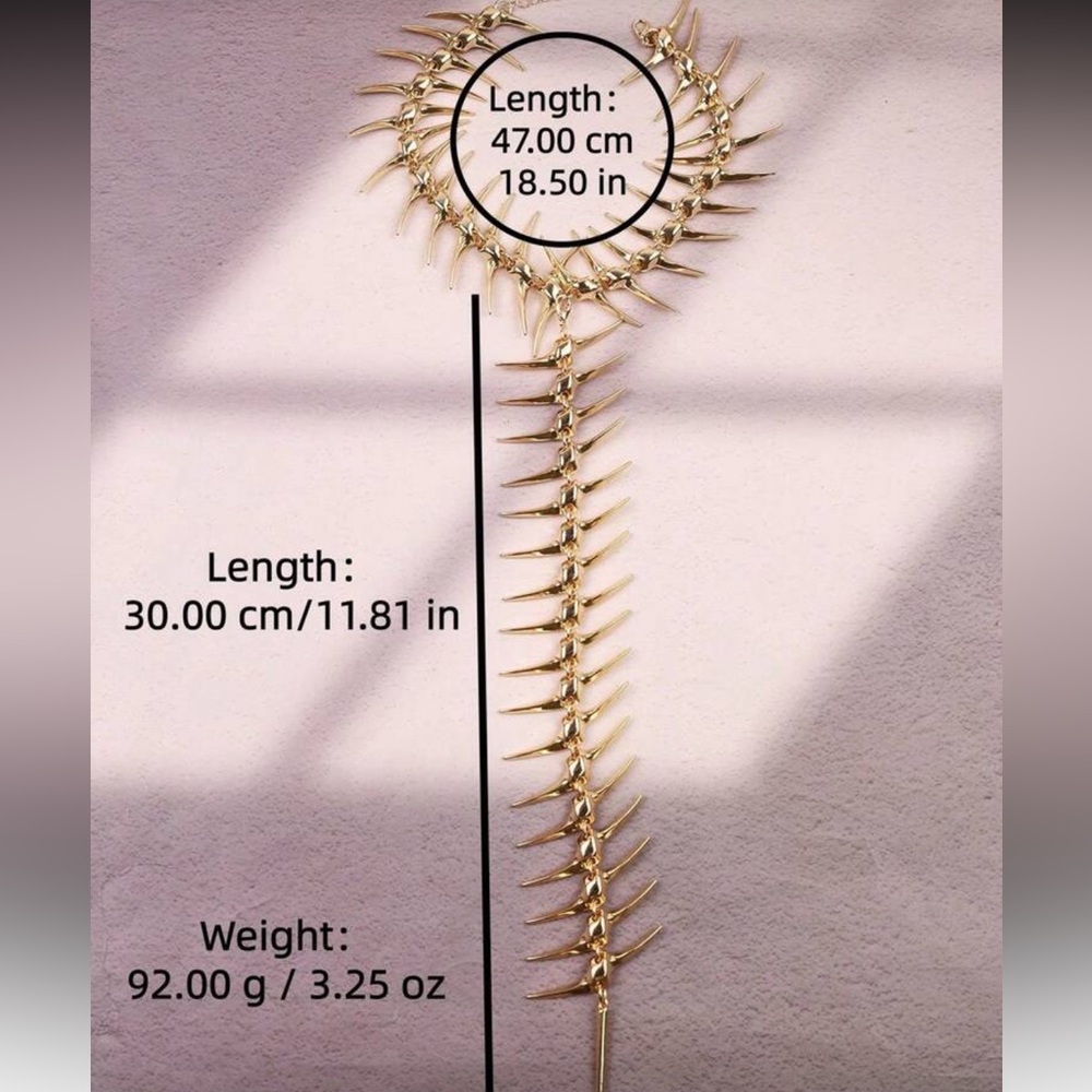 Avant-Garde Spine Back Necklace - Picture 6 of 6